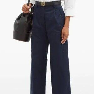 Loewe high-rise cotton-twill cargo trousers
